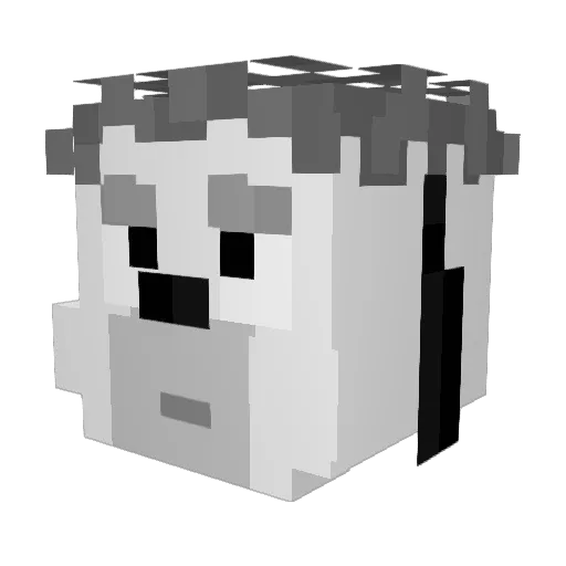 meeqx Minecraft avatar head, 3D render