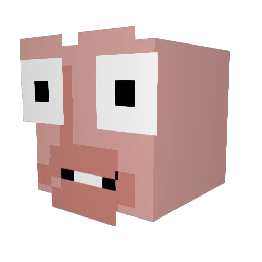 meescraft Minecraft avatar head, 3D render