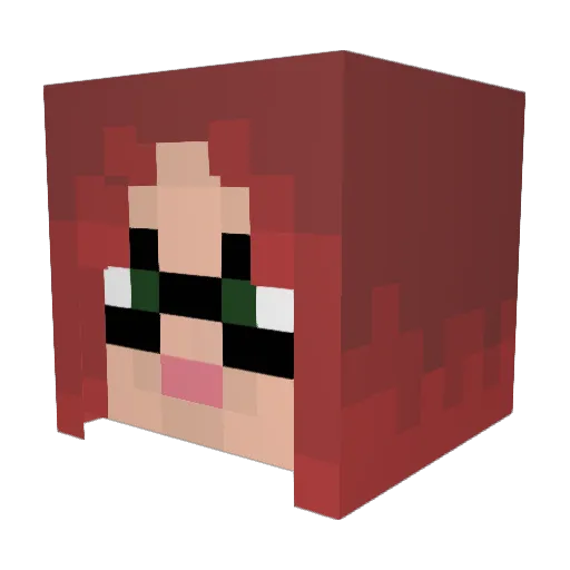 mefem Minecraft avatar head, 3D render