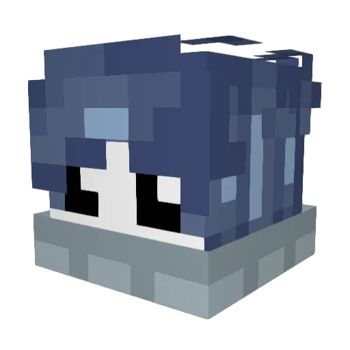 meffols Minecraft avatar head, 3D render