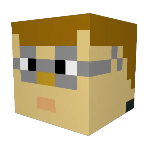 megaC3PO Minecraft avatar head, 3D render