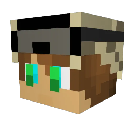 megaDRO Minecraft avatar head, 3D render