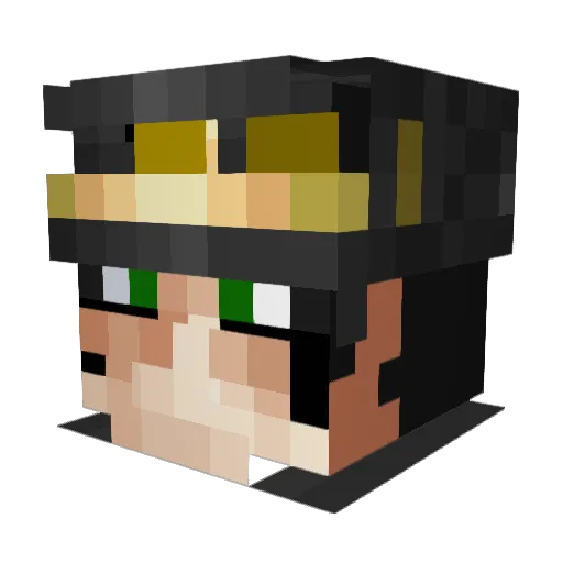 mega_sonic Minecraft avatar head, 3D render