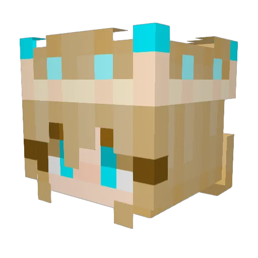 megachini Minecraft avatar head, 3D render