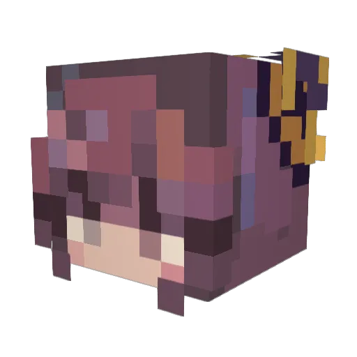 megaloola Minecraft avatar head, 3D render