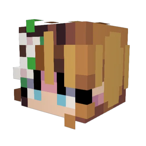 megansthecat Minecraft avatar head, 3D render