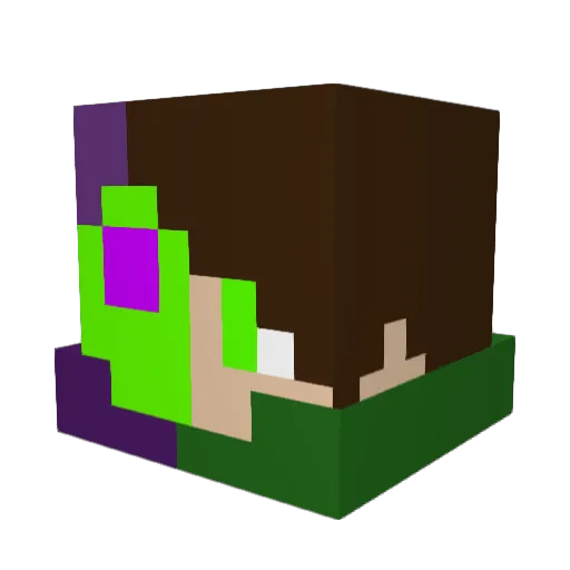 megawarslime Minecraft avatar head, 3D render