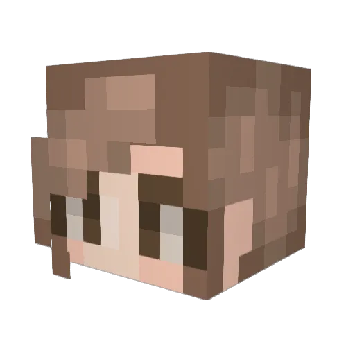 megisdeadinside Minecraft avatar head, 3D render