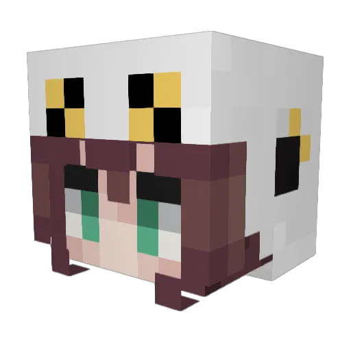 meguminmin Minecraft avatar head, 3D render