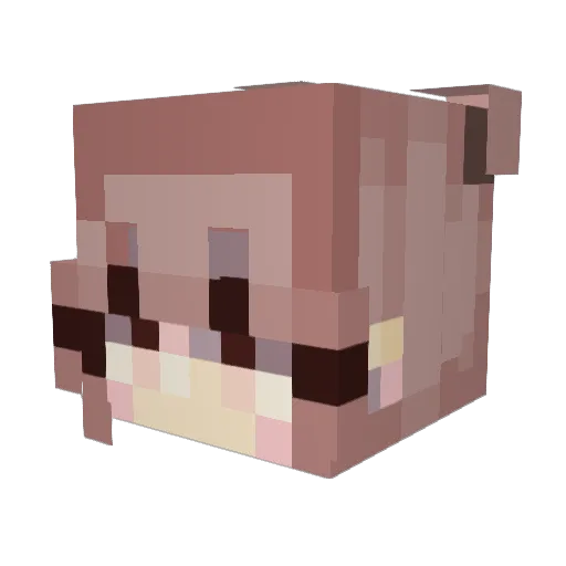 megupiii Minecraft avatar head, 3D render