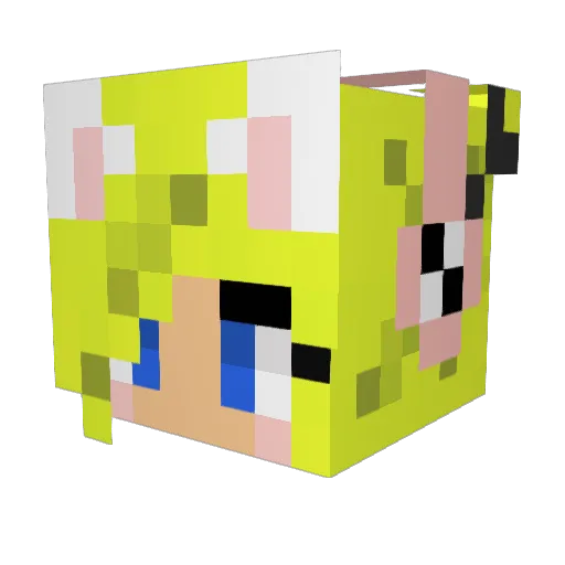mei_0502 Minecraft avatar head, 3D render