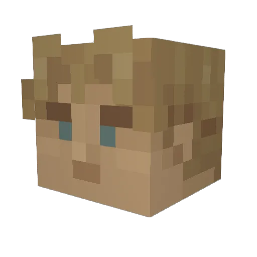 meichanpion Minecraft avatar head, 3D render