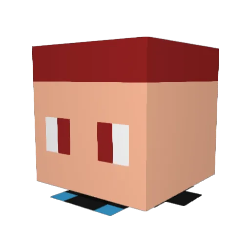 meikofu Minecraft avatar head, 3D render