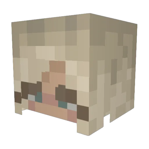 meilann Minecraft avatar head, 3D render