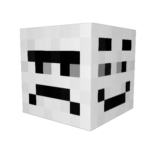 meiple Minecraft avatar head, 3D render