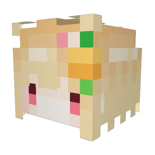 meipoomi Minecraft avatar head, 3D render