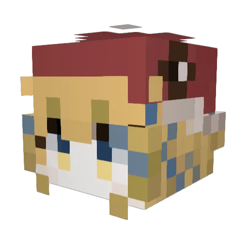meixeo Minecraft avatar head, 3D render