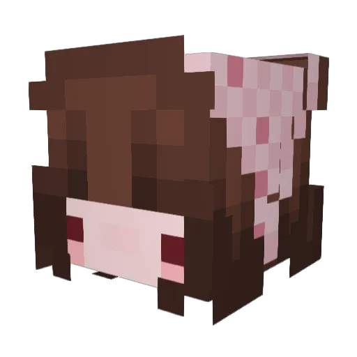 mejiuo Minecraft avatar head, 3D render