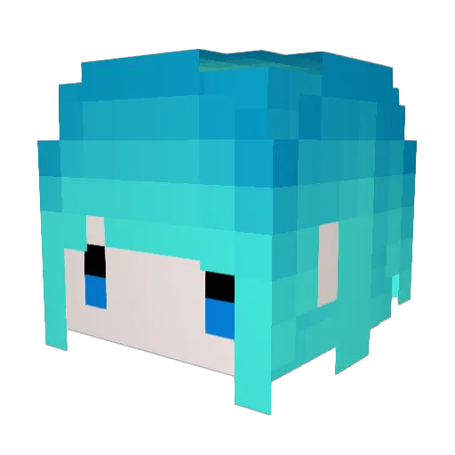 mejustacatt Minecraft avatar head, 3D render