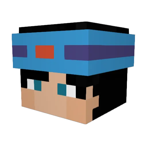 mekenu Minecraft avatar head, 3D render