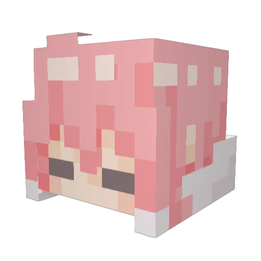 melancholictea Minecraft avatar head, 3D render