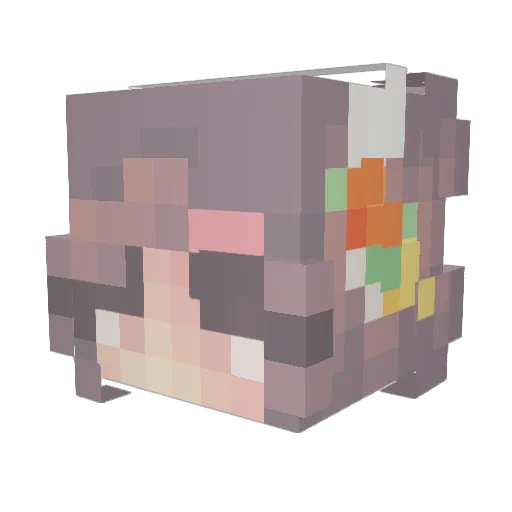 melbone Minecraft avatar head, 3D render