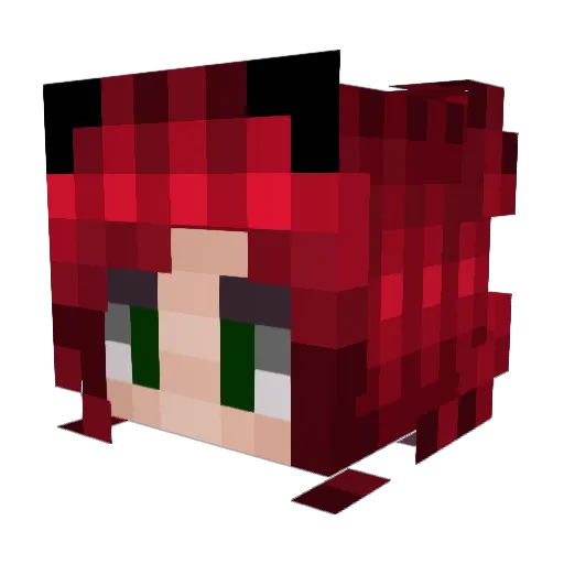 melesita Minecraft avatar head, 3D render