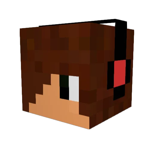 meleve Minecraft avatar head, 3D render