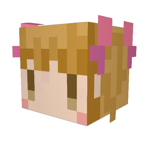 melilin Minecraft avatar head, 3D render