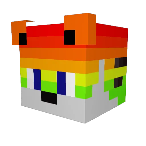 mell0w_d Minecraft avatar head, 3D render