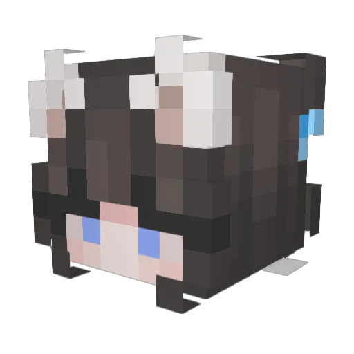 mellady Minecraft avatar head, 3D render