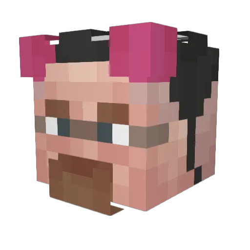 mellcat123 Minecraft avatar head, 3D render