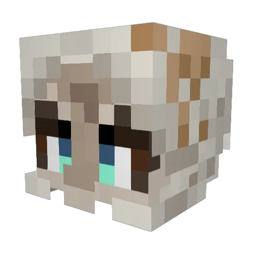 mellmello Minecraft avatar head, 3D render