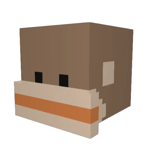 mellomaus Minecraft avatar head, 3D render