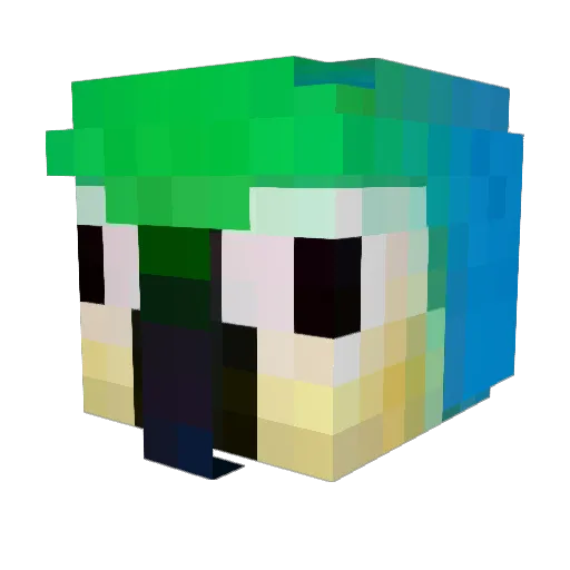 mellong_ Minecraft avatar head, 3D render