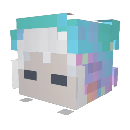 mellooowww Minecraft avatar head, 3D render