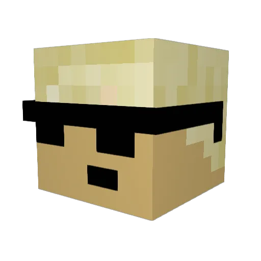 mellzy Minecraft avatar head, 3D render