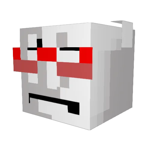 melochron Minecraft avatar head, 3D render