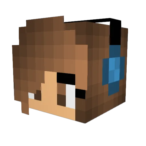 melodicaCraft Minecraft avatar head, 3D render