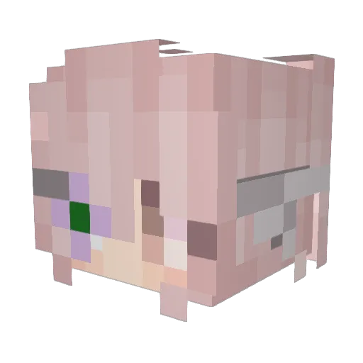 melodylynx Minecraft avatar head, 3D render