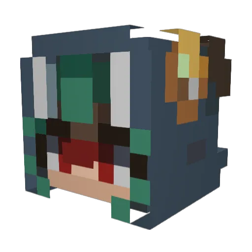 melomfruit Minecraft avatar head, 3D render