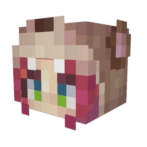 meloncauli Minecraft avatar head, 3D render