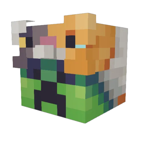 melondicer Minecraft avatar head, 3D render