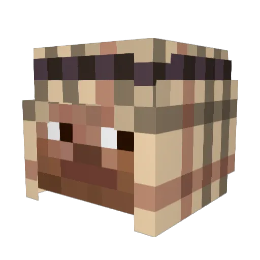 melpe_ Minecraft avatar head, 3D render