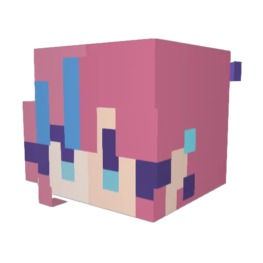 melty_brain Minecraft avatar head, 3D render
