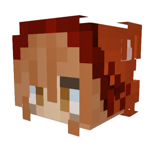 memearella Minecraft avatar head, 3D render