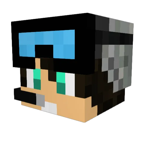 mememedia Minecraft avatar head, 3D render