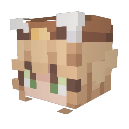 mememii Minecraft avatar head, 3D render