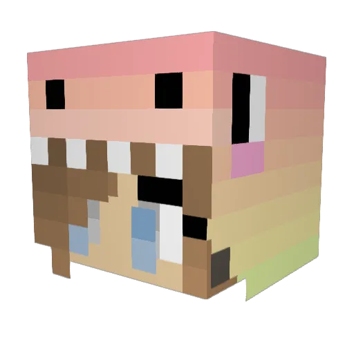 memere12 Minecraft avatar head, 3D render