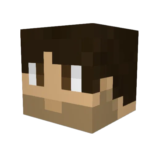 menacingred Minecraft avatar head, 3D render
